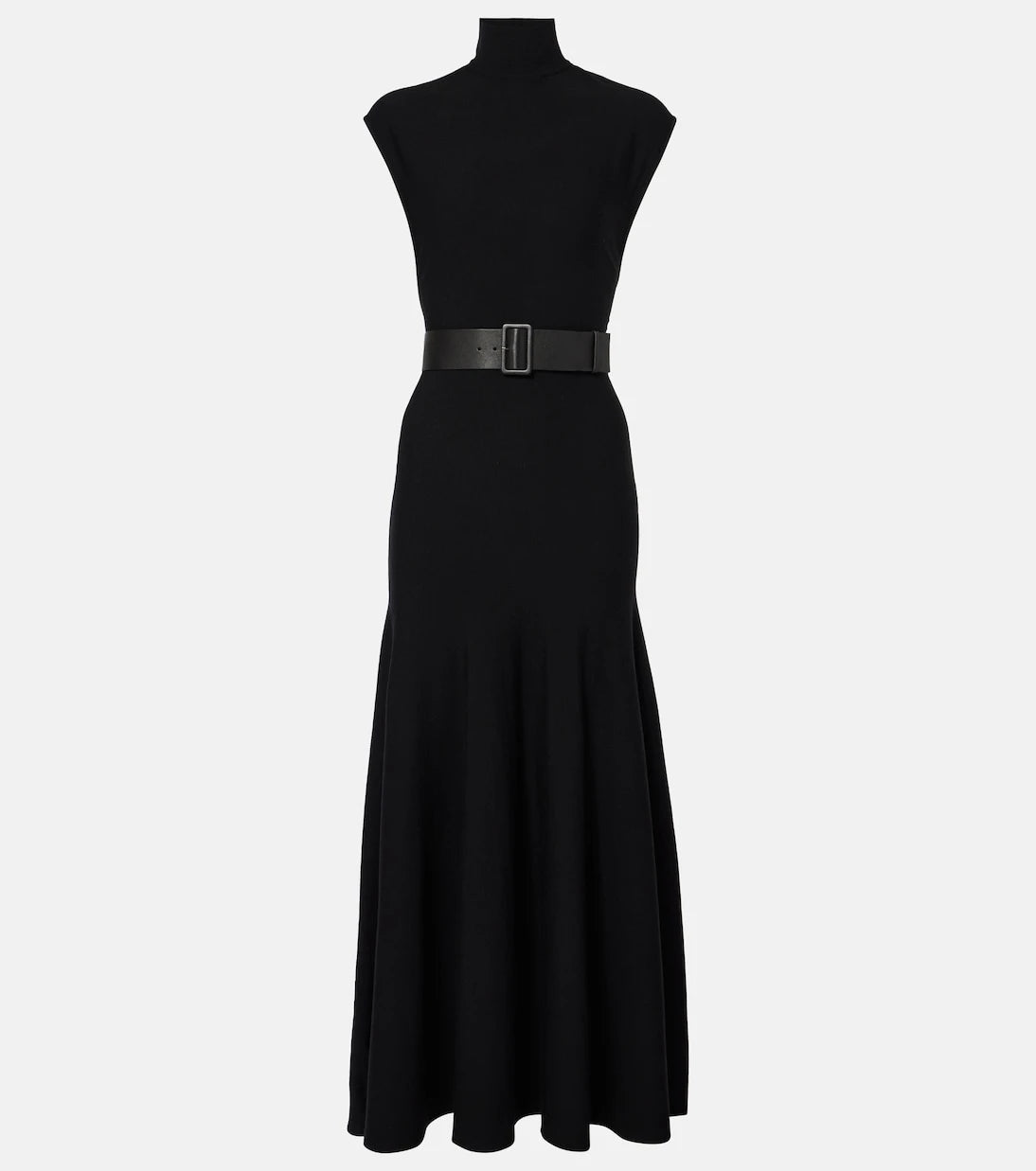 Alaïa - فستان ميدي بحزام من مزيج الصوف