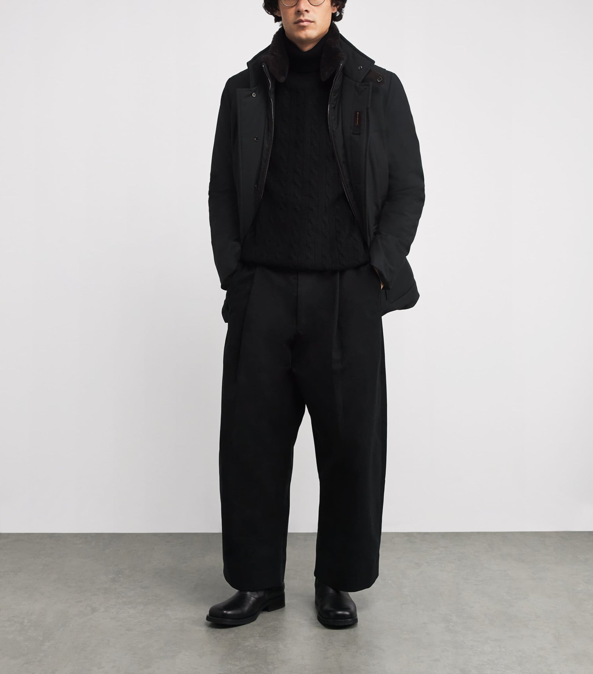 Black Down Drive Hybrid Coat