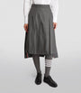 Thom Browne Grey Pleated Midi Skirt