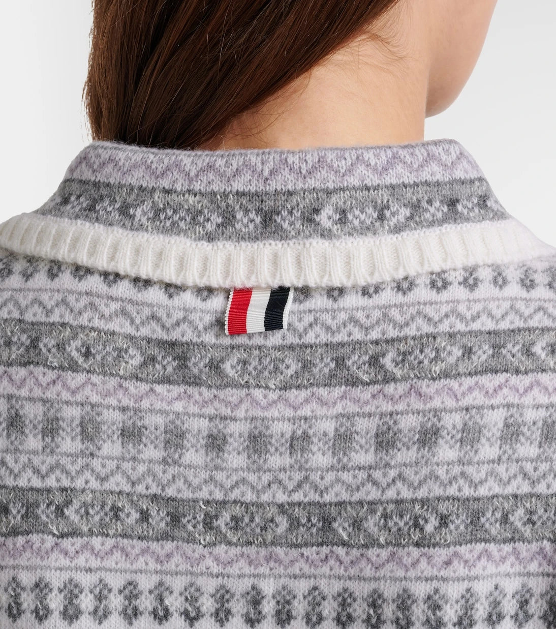 Thom Browne - سترة جاكار من مزيج الصوف بنقشة فير آيل