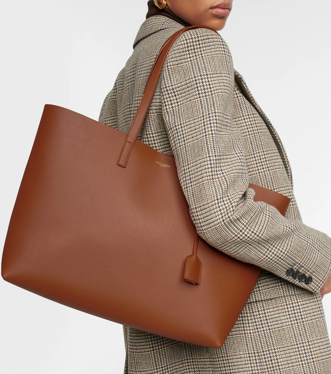 Saint Laurent - Shopping E/W leather tote bag