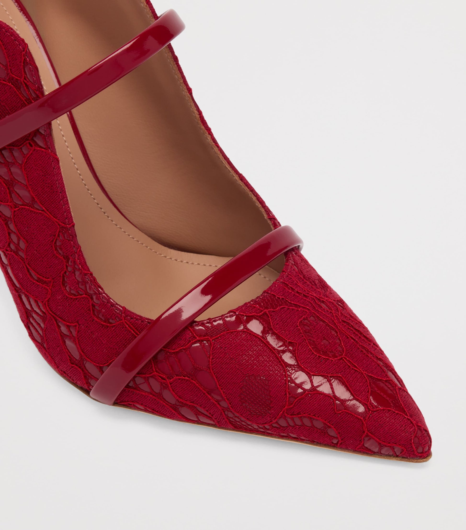 Malone Souliers Red Lace Maureen Mules 85