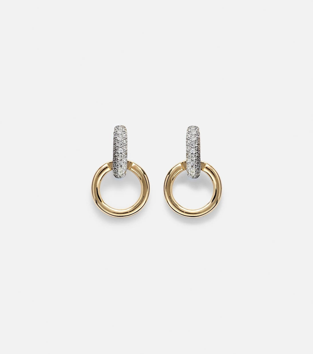 Stone and Strand - Horsebit 14kt gold earrings with diamonds