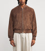 Brown Suede Ami de Coeur Bomber Jacket