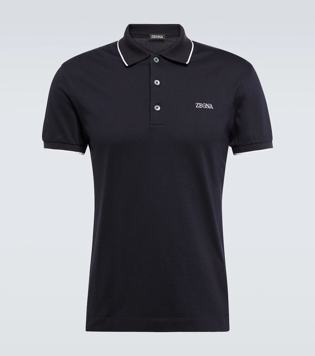 Zegna - قميص بولو من مزيج القطن