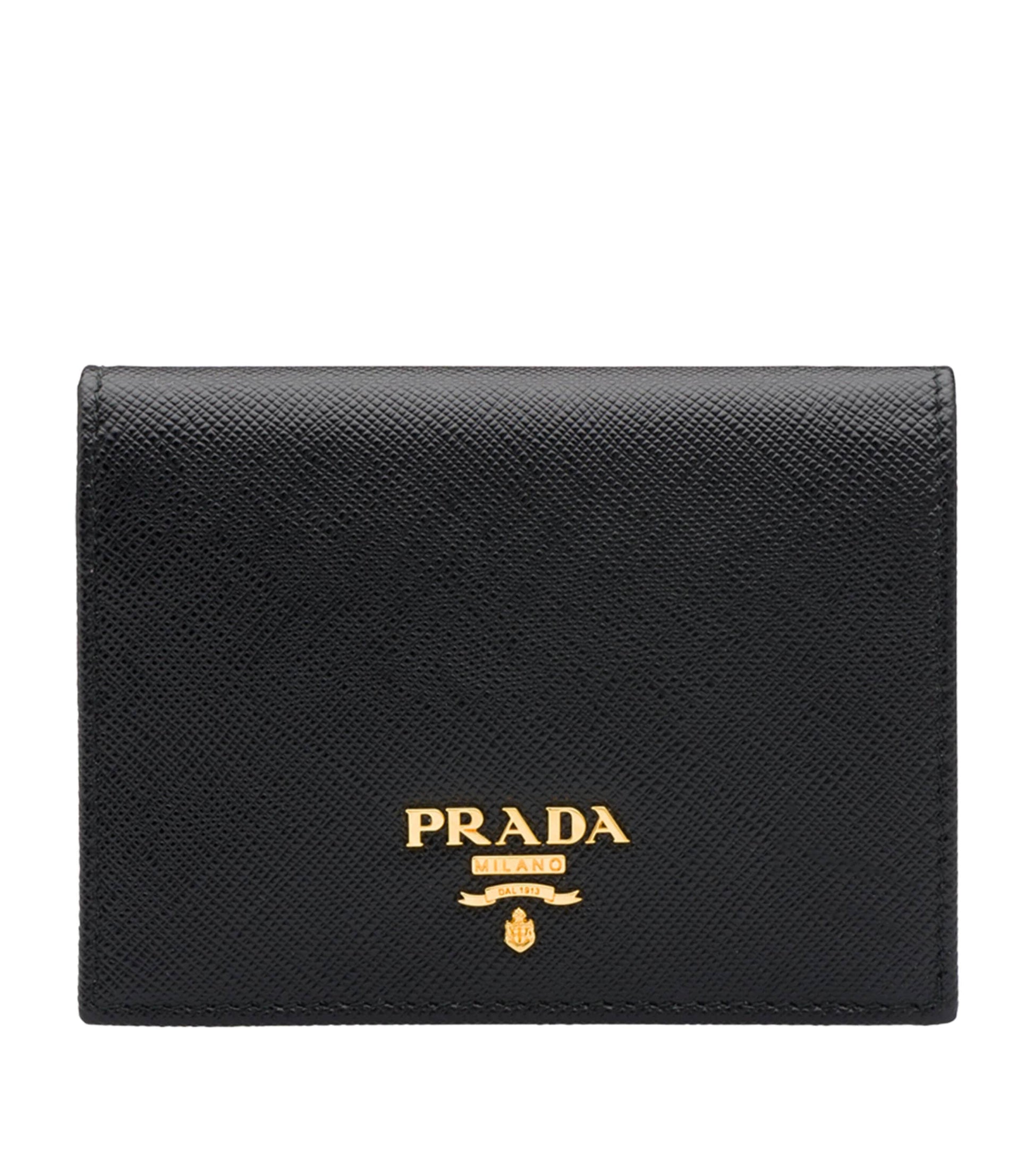 Prada Black Small Saffiano Leather Bifold Wallet