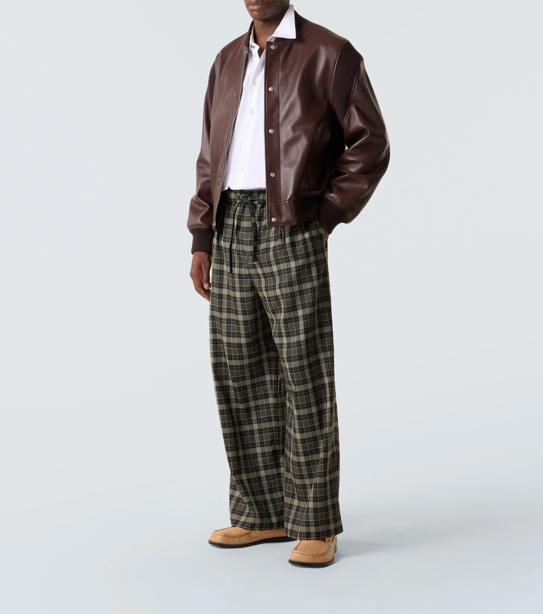 Loewe - Checked wide-leg pants
