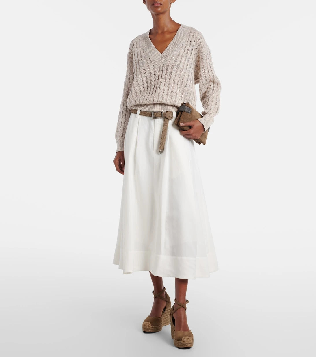 Brunello Cucinelli - Sequined linen-blend sweater