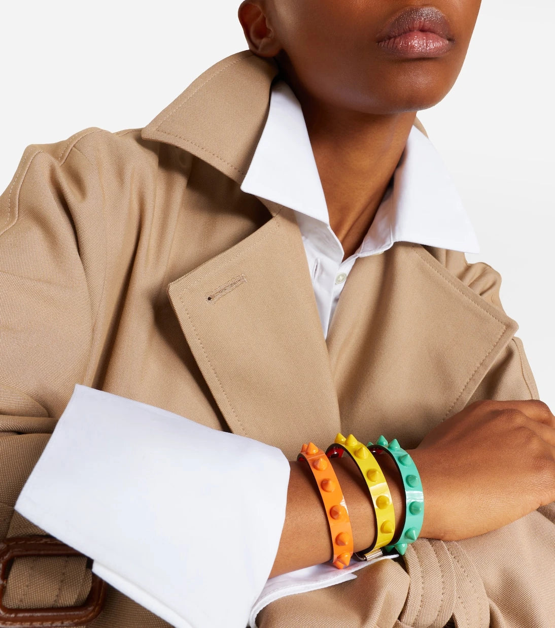 Christian Louboutin - Loubilink embellished leather bracelet