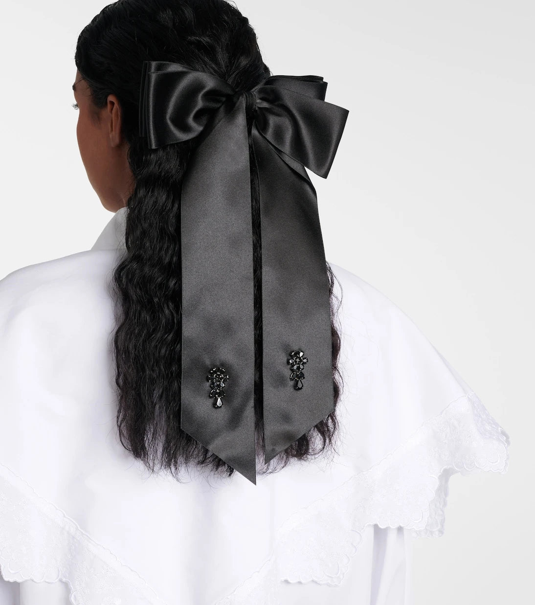 Simone Rocha - دبوس شعر ساتان مزين بفيونكة