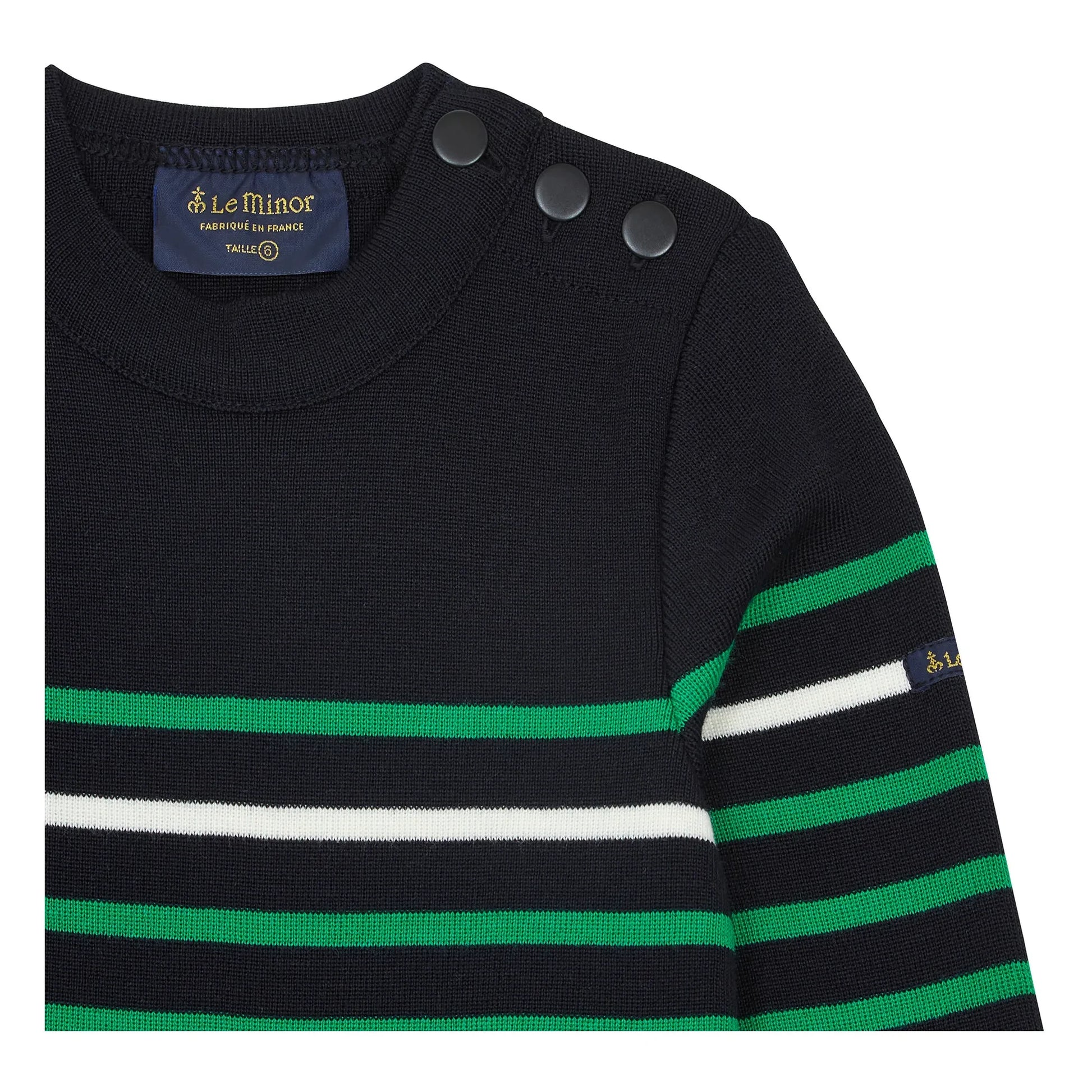 Le Minor - Striped Merino Wool Jumper x Smallable | Navy blue