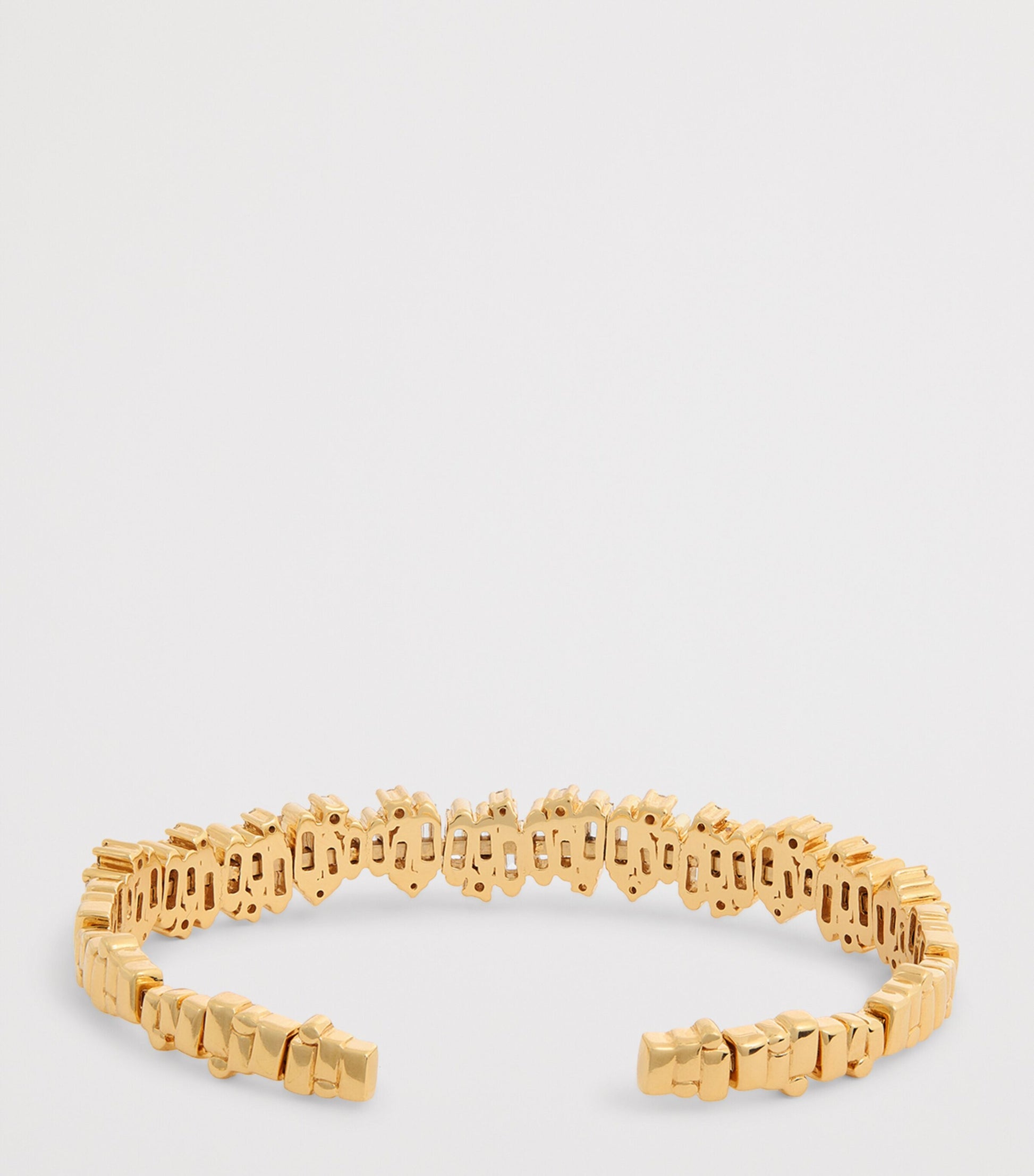 Small Yellow Gold and Diamond Shimmer Audrey Bangle