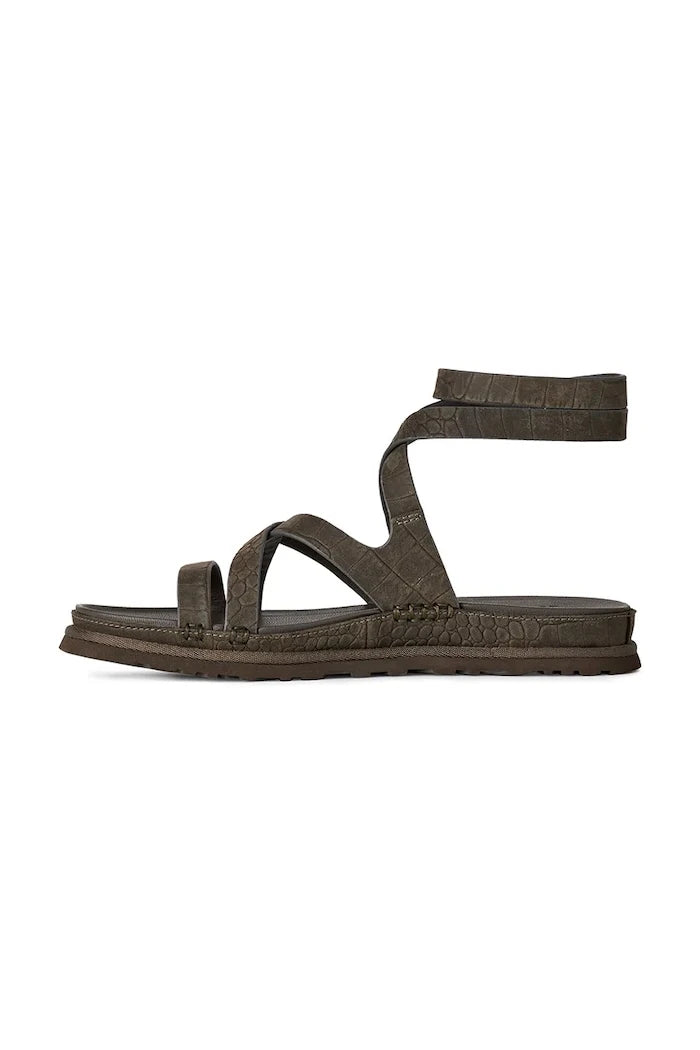 Кожени сандали UGG W Goldengaze Embossed Ankle Wrap
