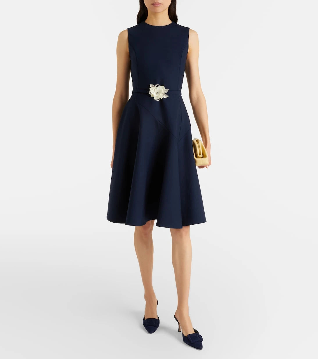 Oscar de la Renta - Belted wool-blend midi dress