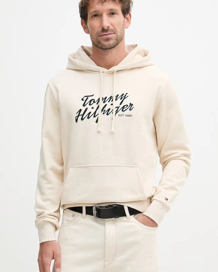 Tommy Hilfiger erkek pamuklu kapüşonlu sweatshirt