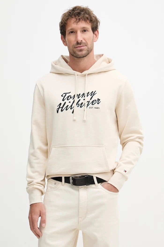 Tommy Hilfiger erkek pamuklu kapüşonlu sweatshirt