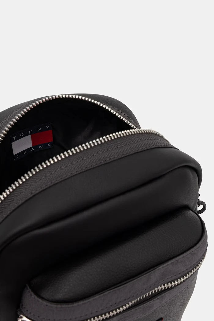 Tommy Jeans erkek suni deri omuz çantası