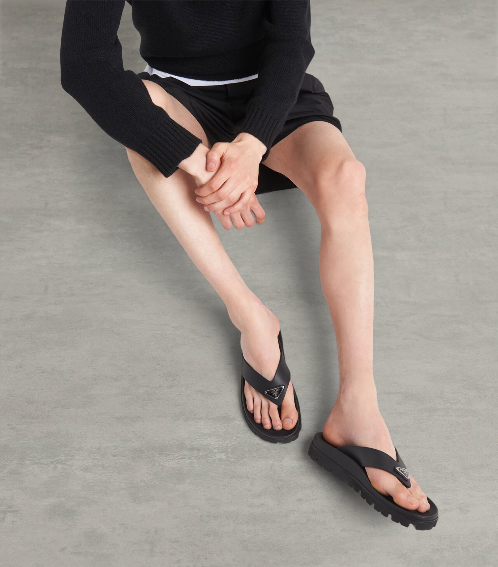 Rubber Logo Thong Sandals