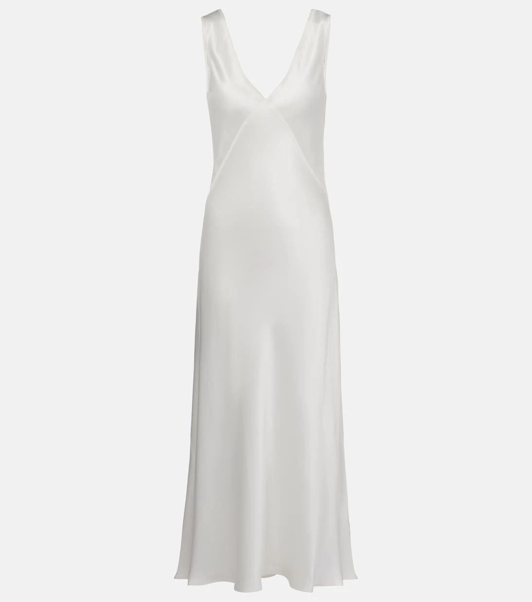 Asceno - Bordeaux silk satin slip dress