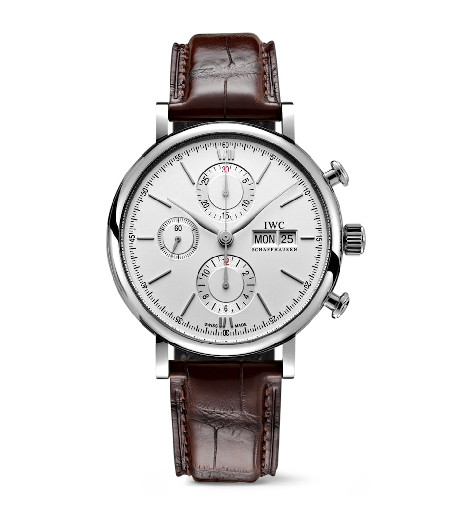 IWC Schaffhausen Stainless Steel Portofino Chronograph Watch 42mm