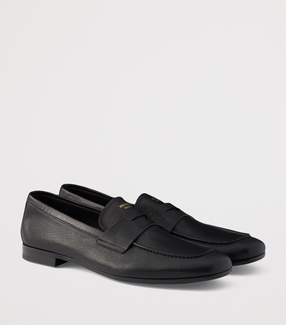 Grained Leather Loafers