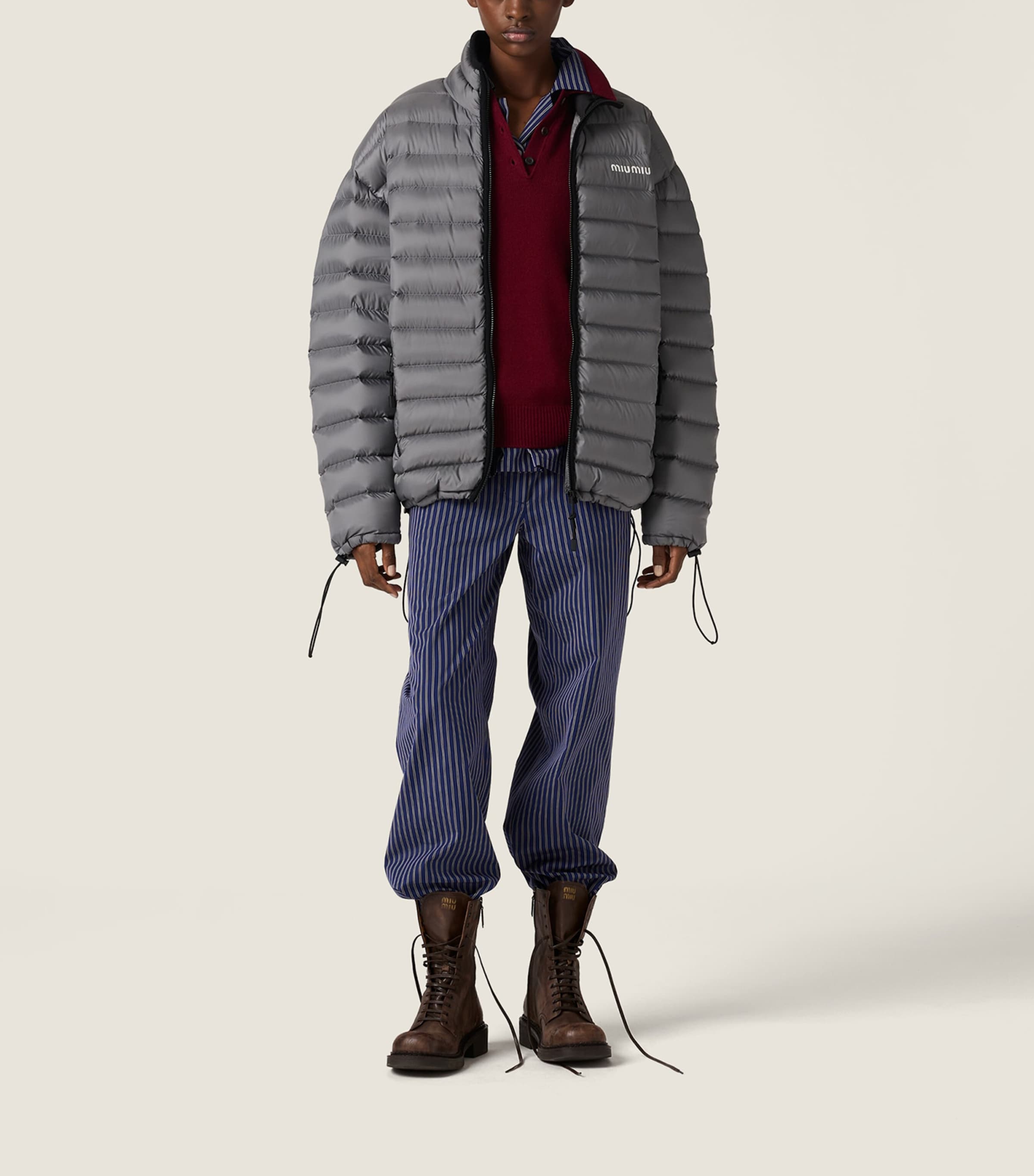 Metallic Technical Pongé Goose Down Puffer Jacket