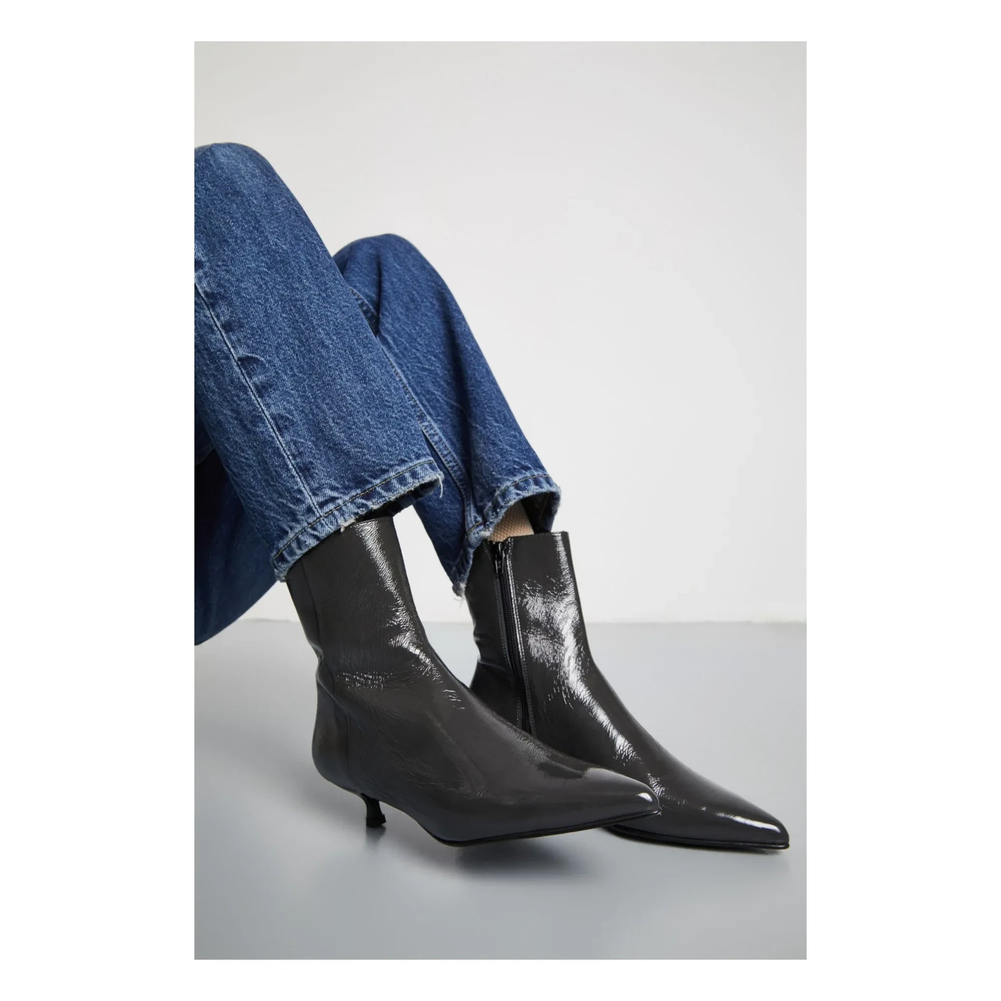 Augusta - Paula Patent Boots | Grey