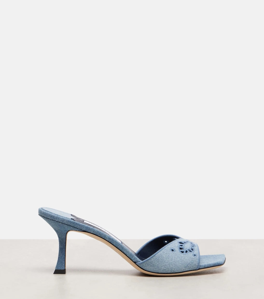 Jimmy Choo - Skye 70 embroidered denim mules