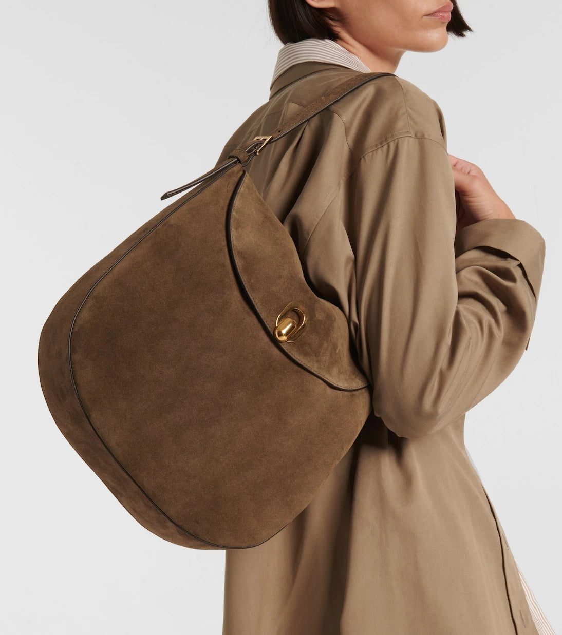 Savette - Large Tondo suede shoulder bag