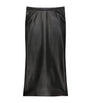 Givenchy Black Leather Low-Waist Midi Skirt