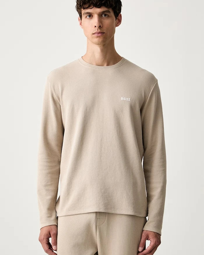Pamuklu Erkek BOSS Waffle LS-Shirt