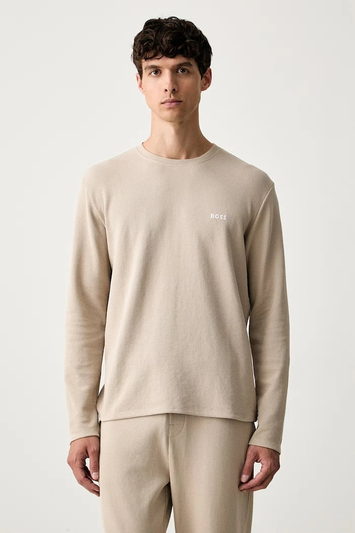 Pamuklu Erkek BOSS Waffle LS-Shirt