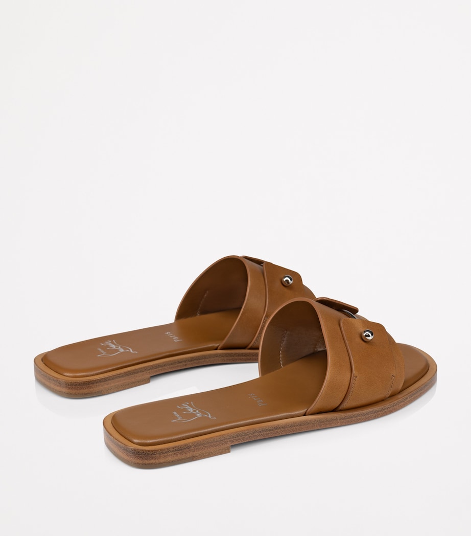 Christian Louboutin Brown Chambelimule Donna Calf Leather Mules