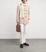 Eleventy Beige Wool Double-Breasted Pea Coat