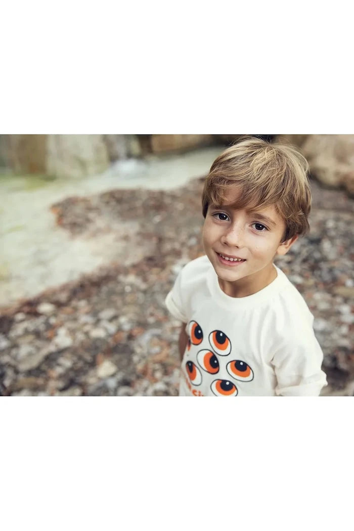 Mini Rodini çocuklar için pamuklu Eyes tişört