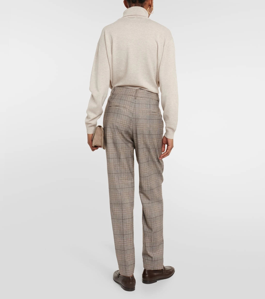 Brunello Cucinelli - بنطلون كاروهات من مزيج الصوف والقطن