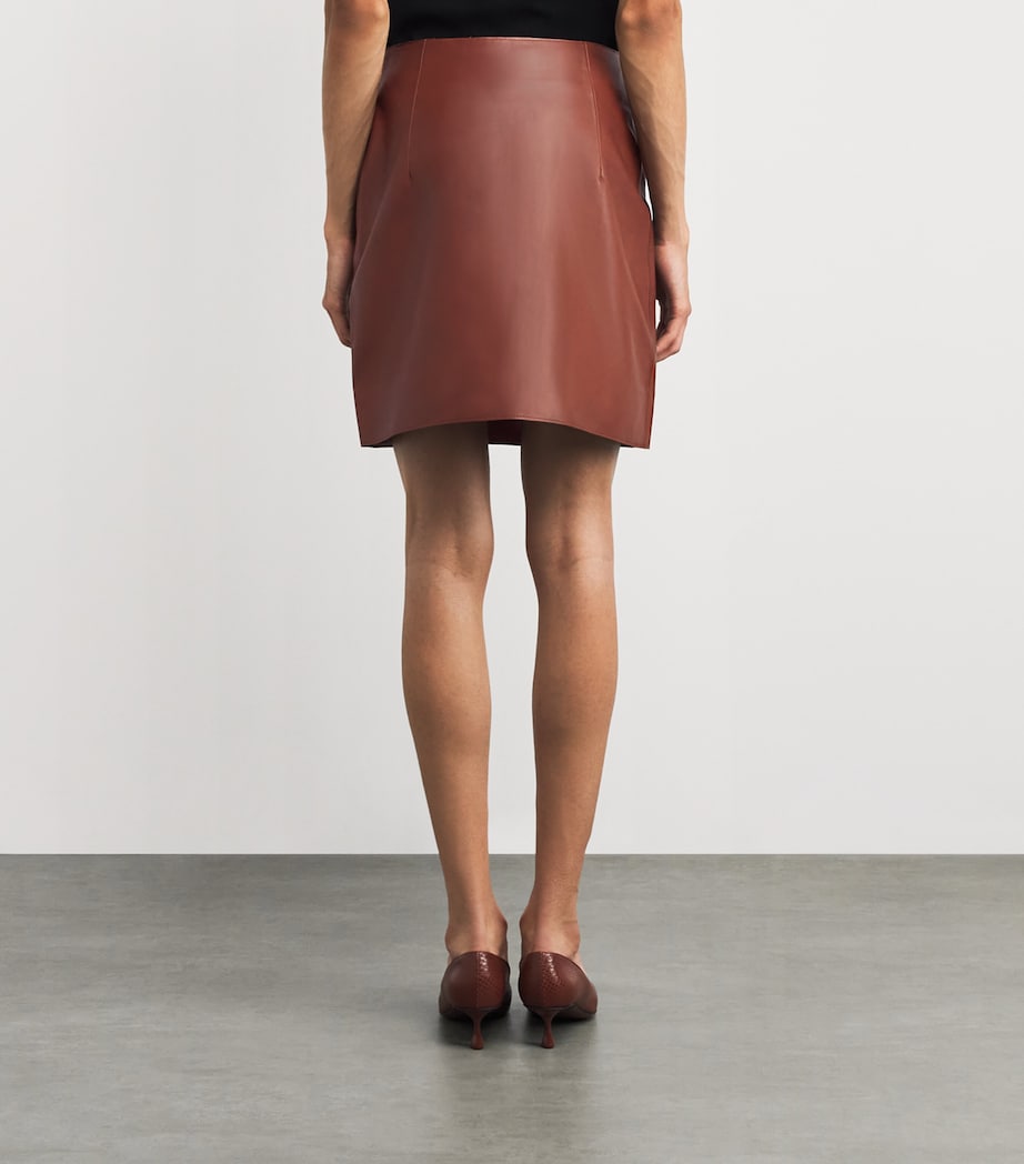 Liberowe Brown Maha Leather Mini Skirt