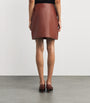 Brown Maha Leather Mini Skirt