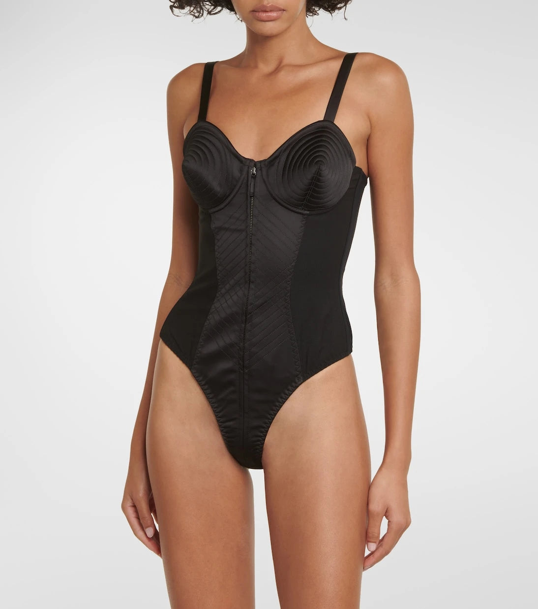 Jean Paul Gaultier - Satin-trimmed bodysuit