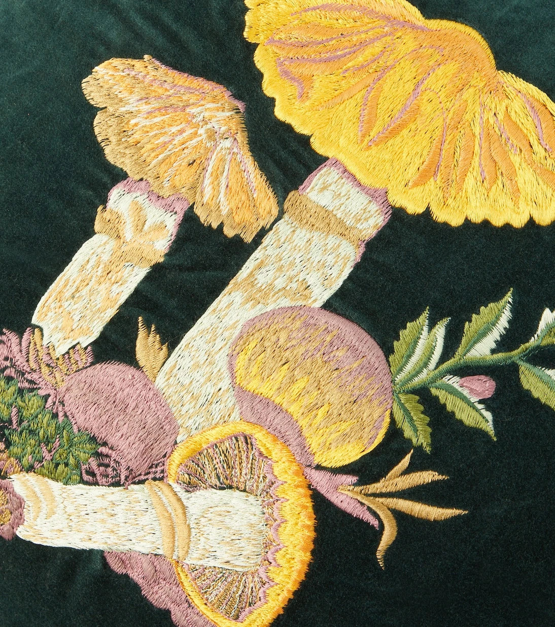 Les-Ottomans - Mushroom cotton velvet cushion