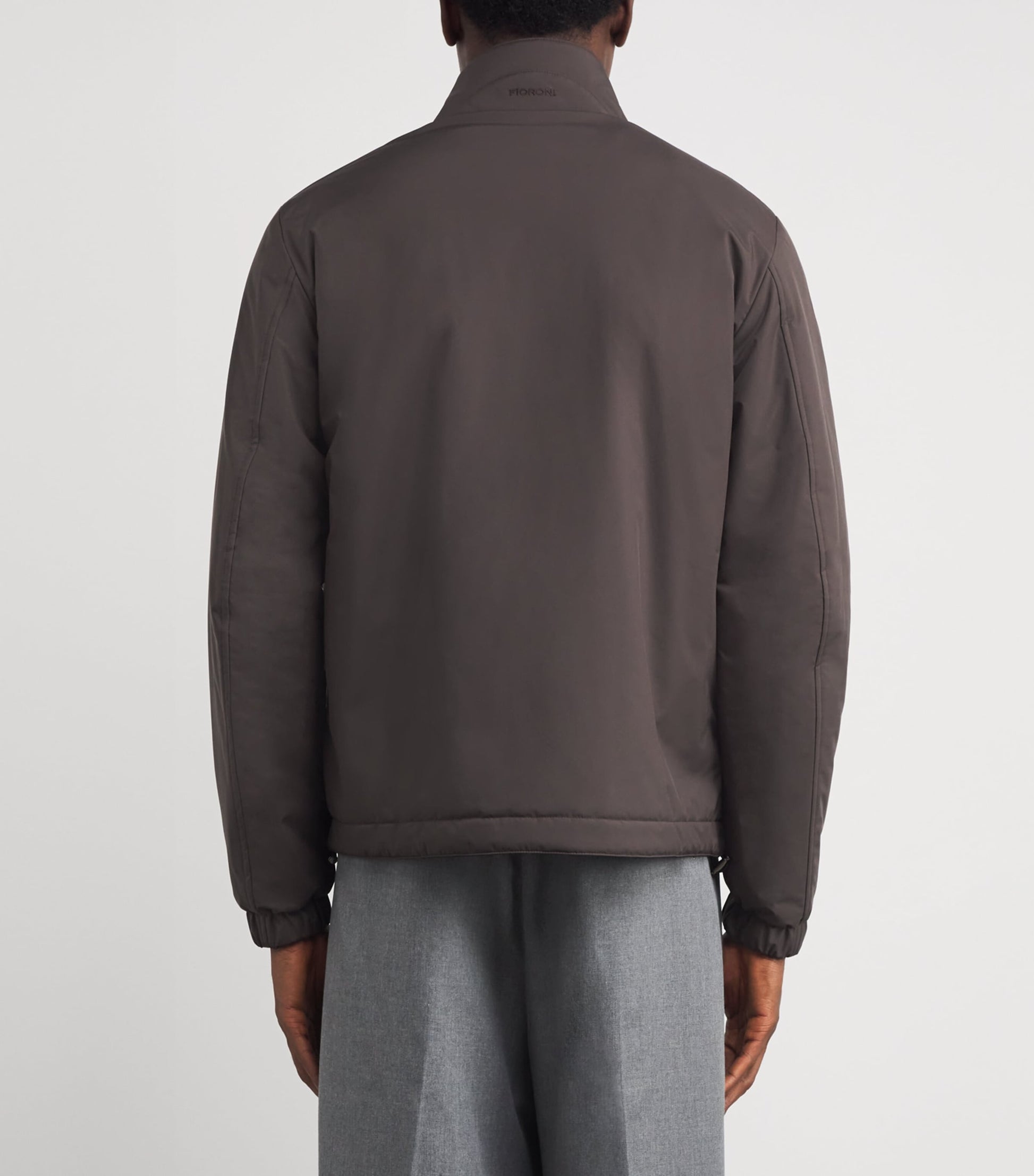 Fioroni Cashmere Beige Virgin Wool Reversible Bomber Jacket