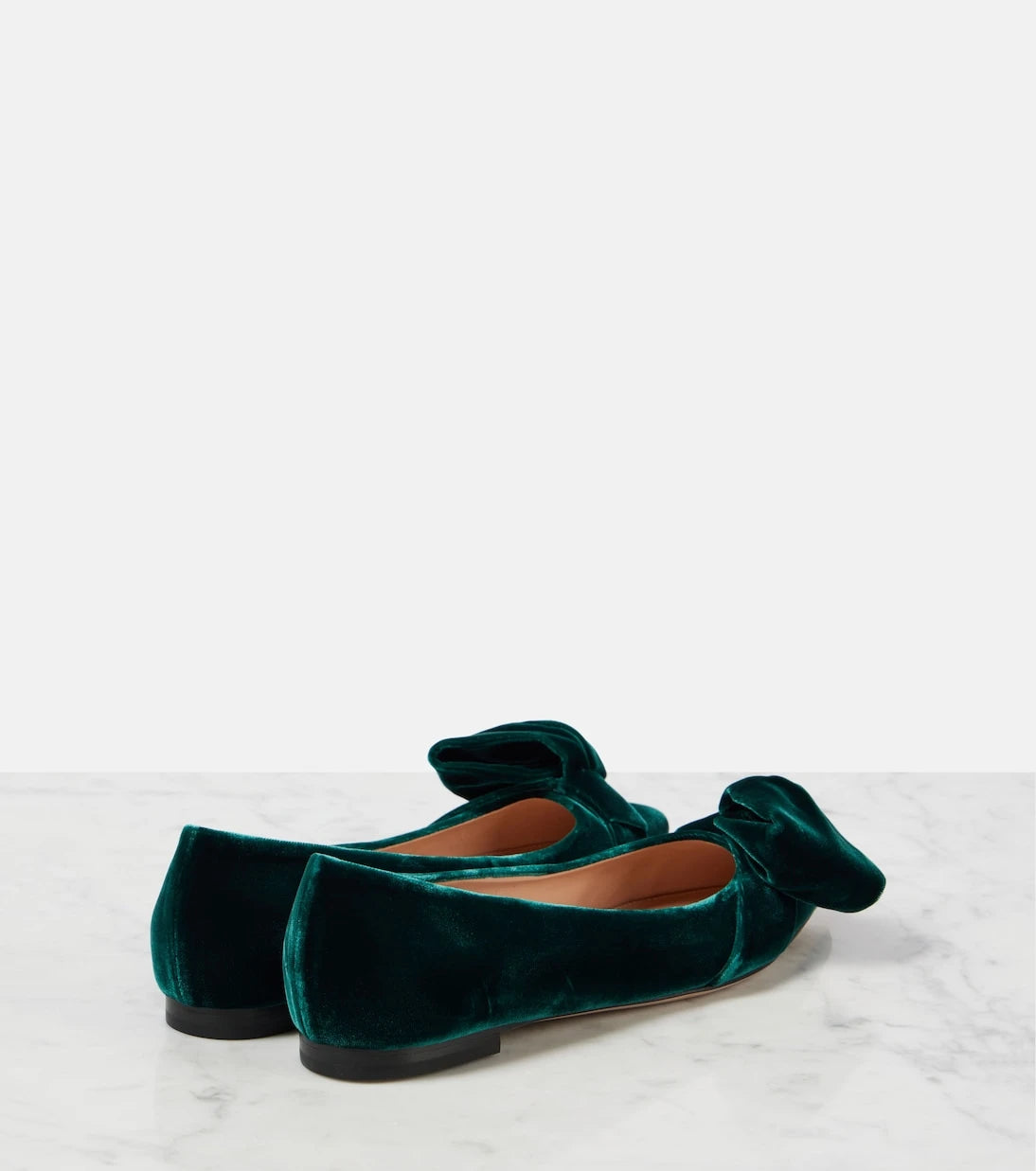 Gianvito Rossi - Bow-detail velvet ballet flats