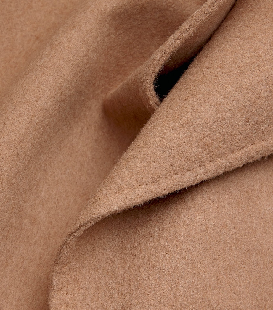 Max Mara Beige Camelwool Knitted-Sleeve Coat