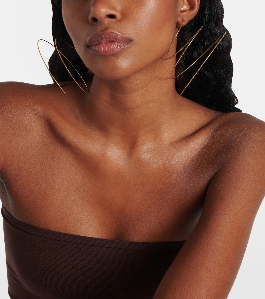 Alaïa - Thin Spiral S gold-plated stainless steel earrings