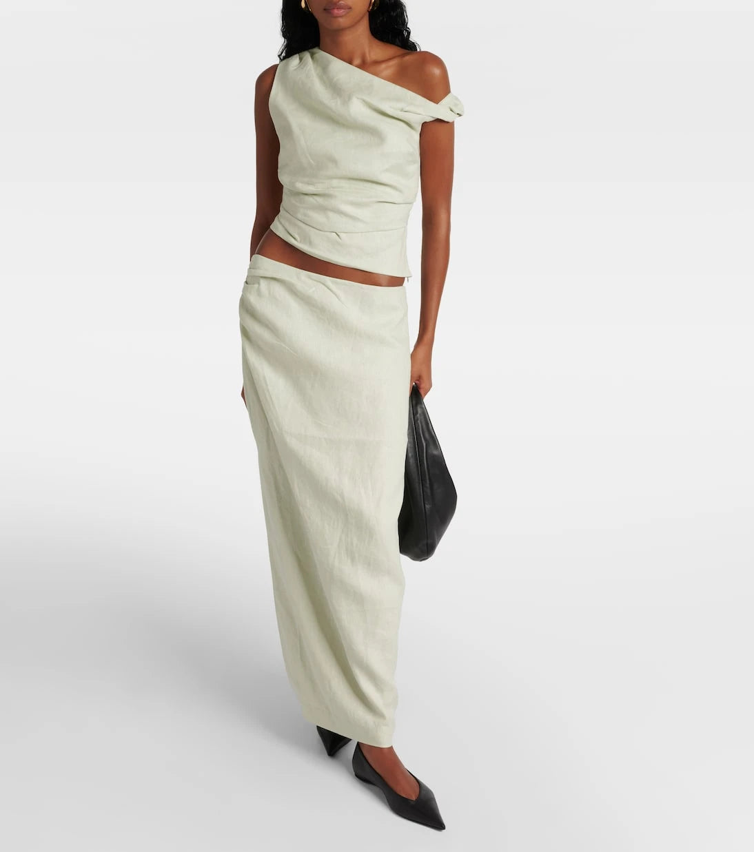 SIR - Iris asymmetric linen maxi skirt