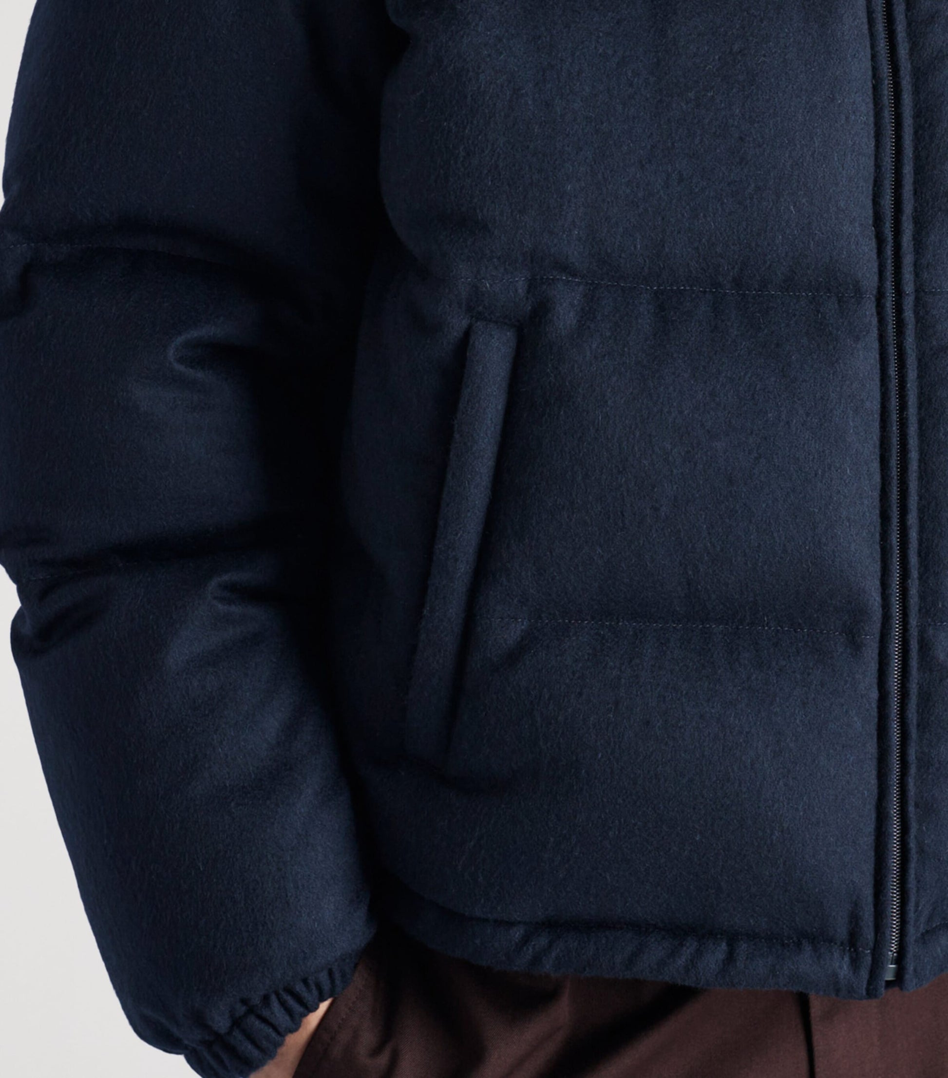 Blue Cashmere Logo Puffer Jacket