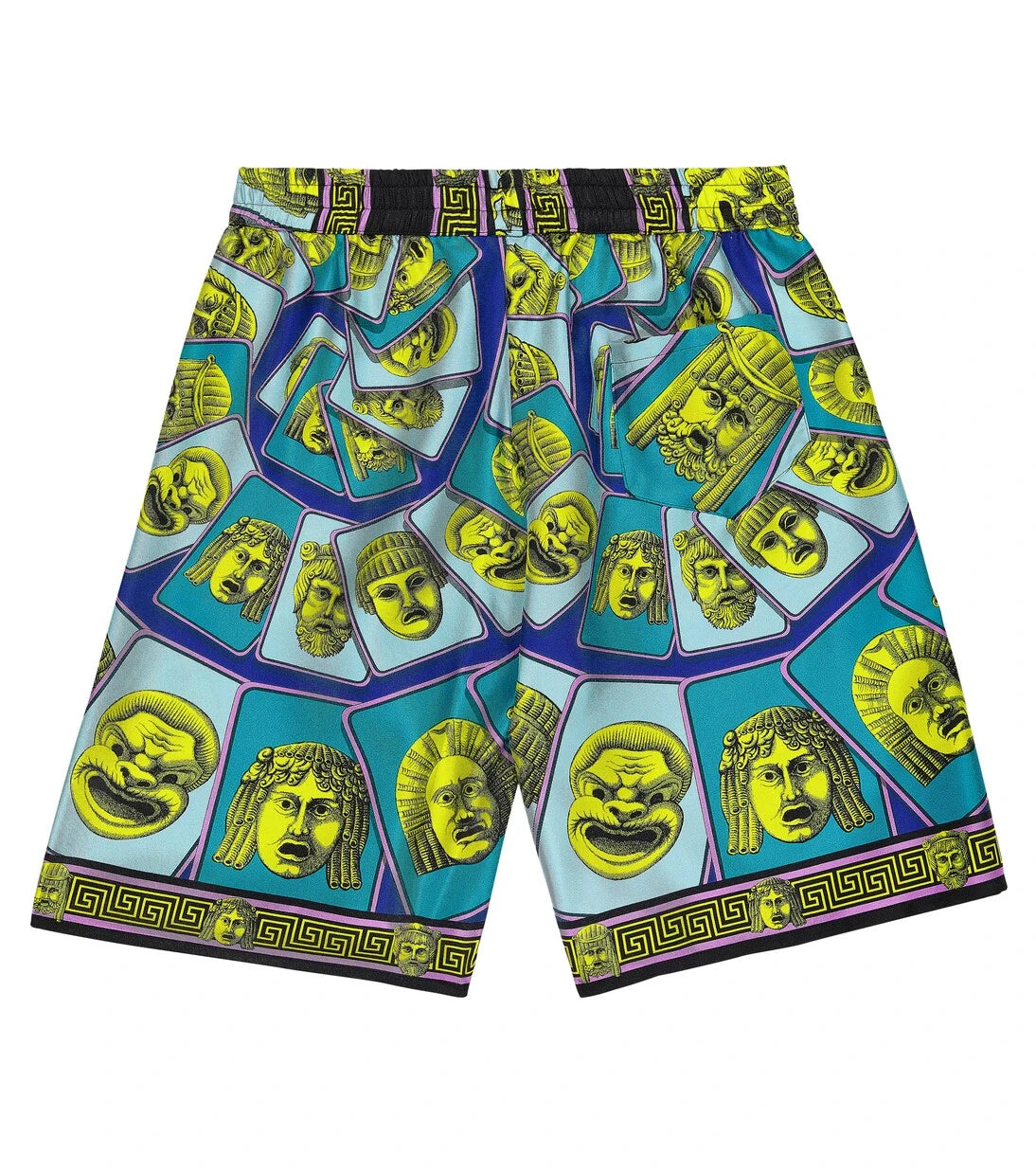 Versace Kids - Le Maschere silk twill shorts