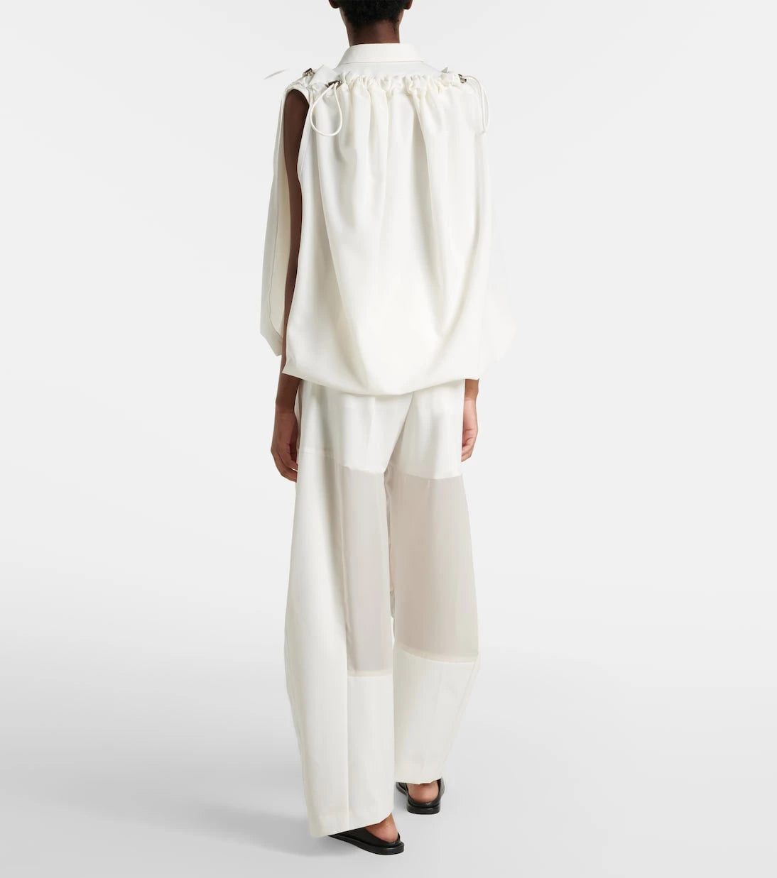 Sacai - بنطال واسع الساقين بحزام