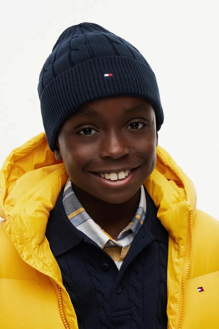 Tommy Hilfiger çocuk pamuk beanie şapka