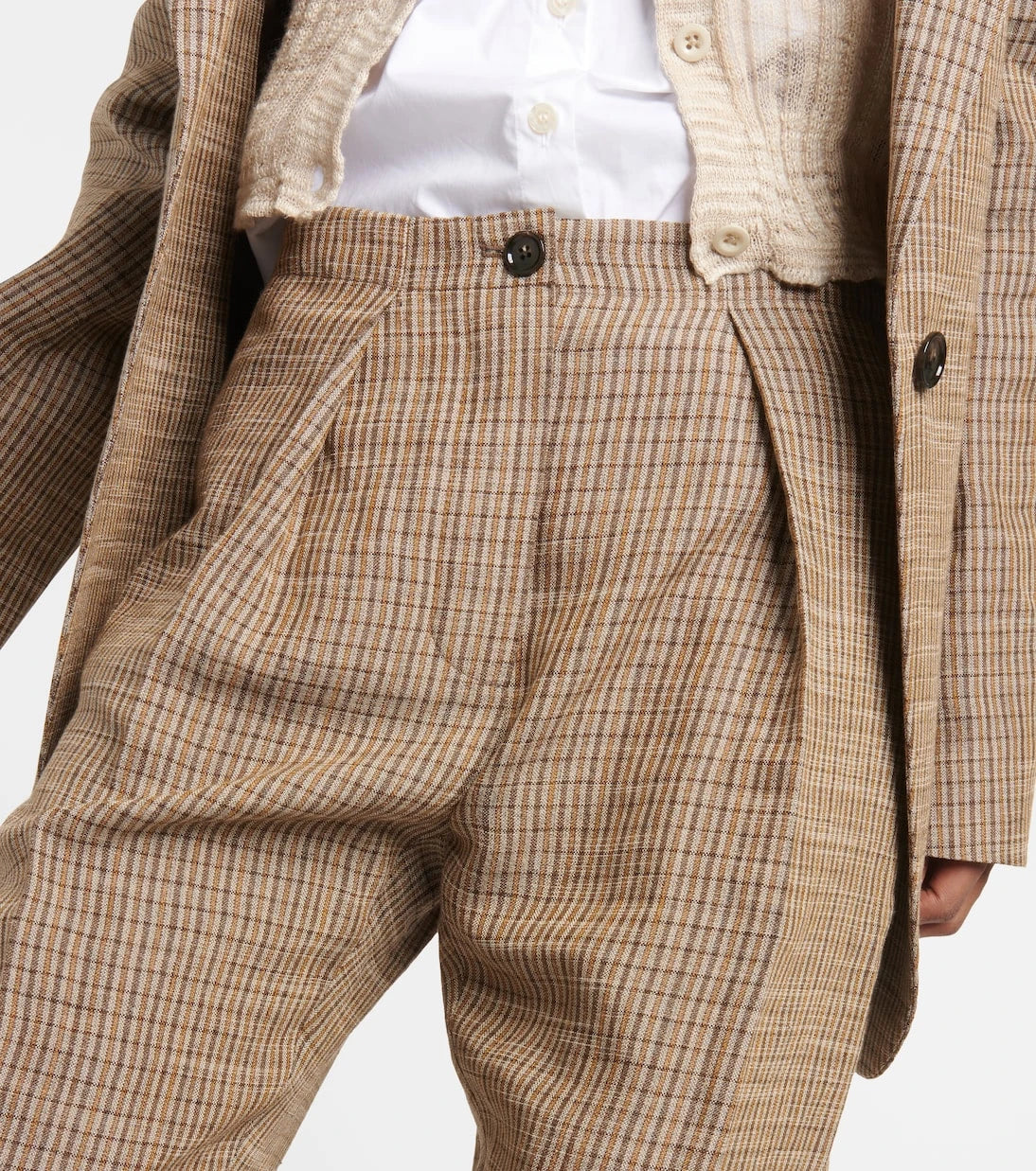 Acne Studios - High-rise linen blend wide-leg pants